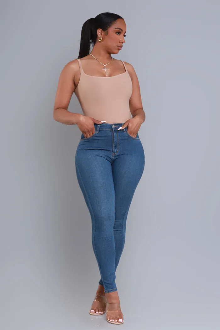 Top Spot High Rise Skinny Jeans - Med Wash