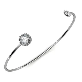 Ultra-Chic Open Bangle White Gold Embellished With SWAROVSKI Crystals