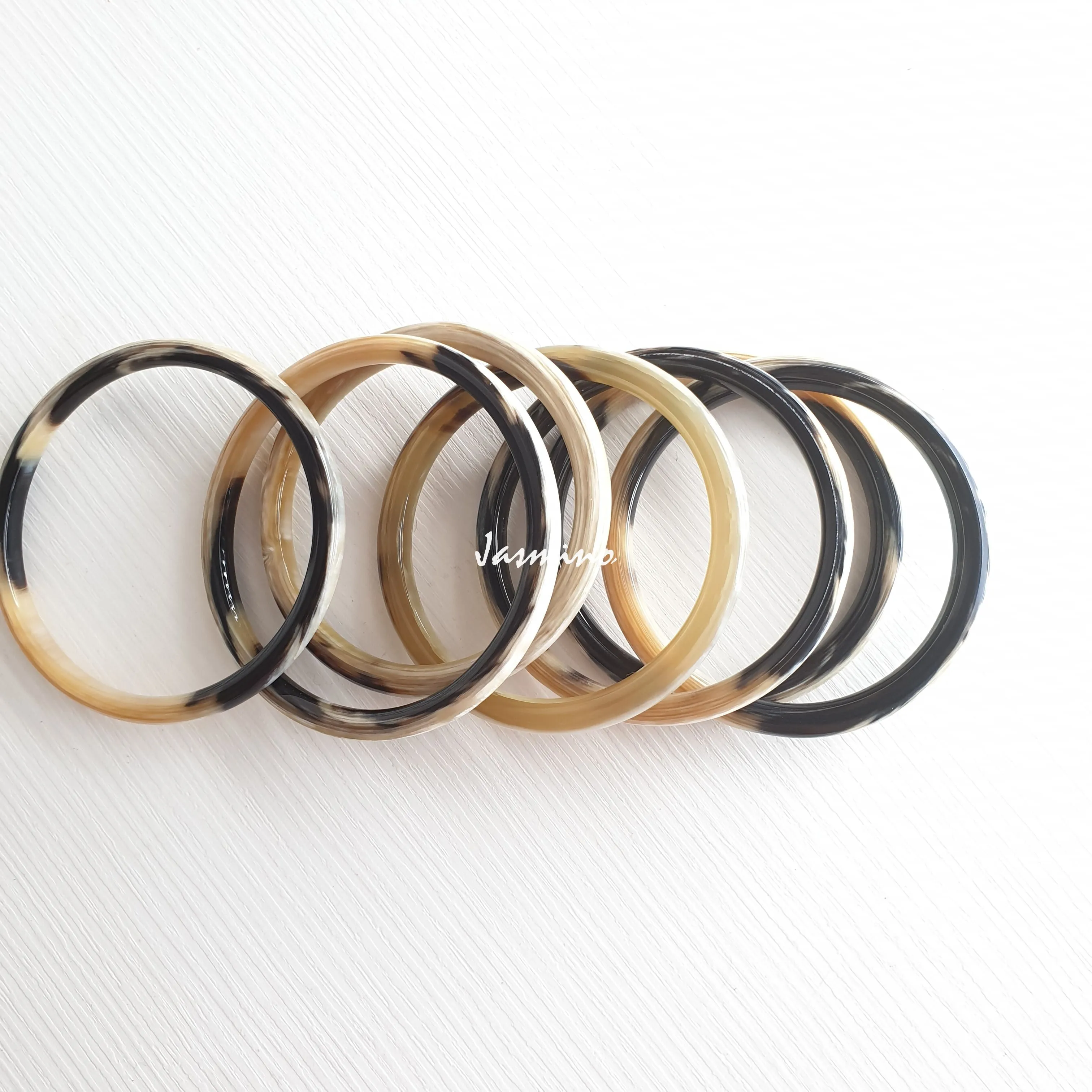 Unique Hypoallergenic Minimalist Horn Bangle Bracelet J18005 [Set 7 Bracelets]