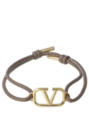 Valentino Garavani   V Logo leather sliding bracelet 