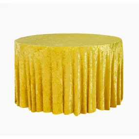 Velvet 120" Round Tablecloth - Canary Yellow