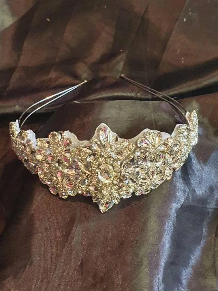 Vintage couture inspired crystal tiara, hairband by Crystal wedding uk