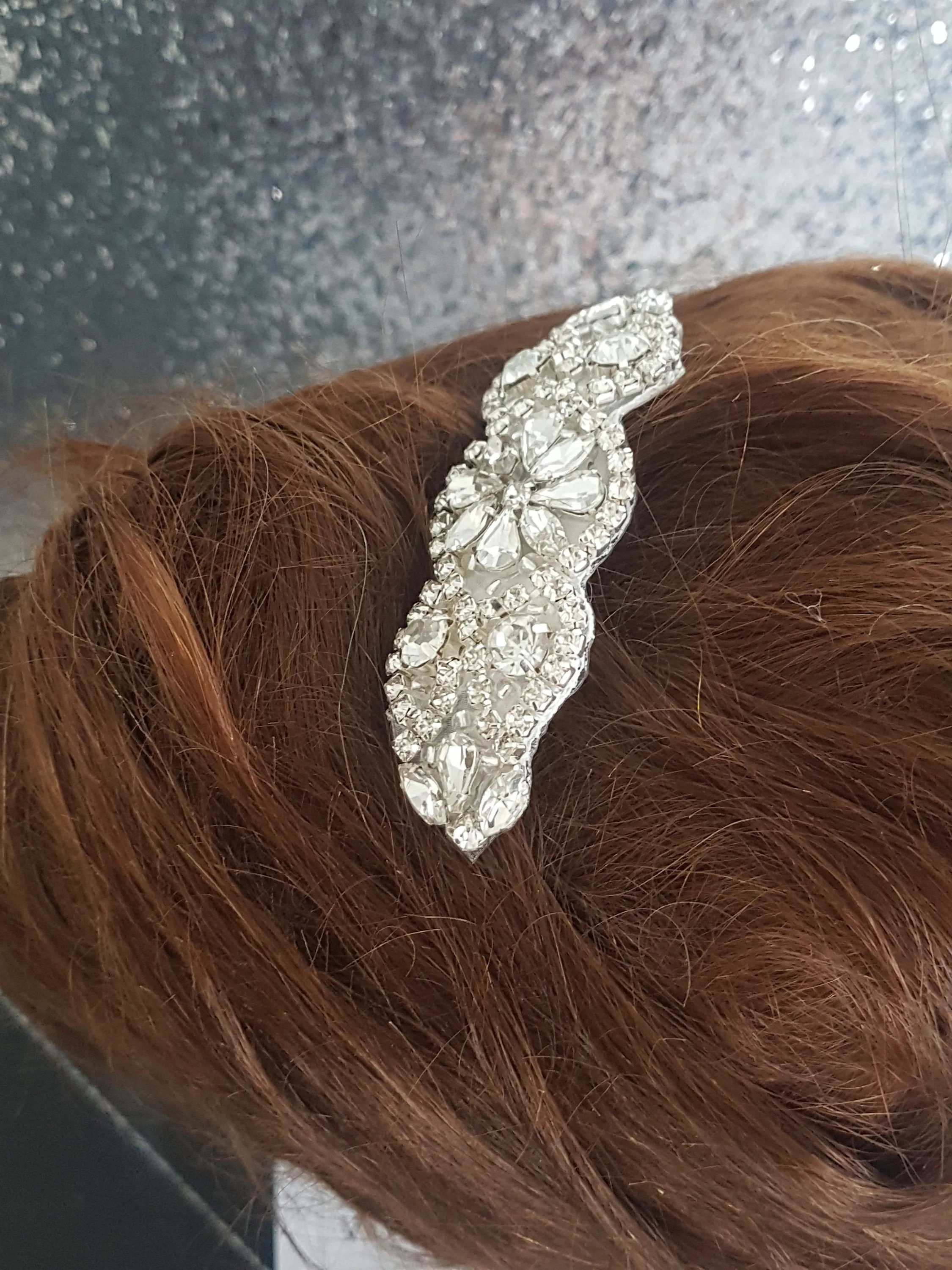 Vintage Glam hair comb, Art Deco, Crystal rhinestone  hairpiece,  Great Gatsby.