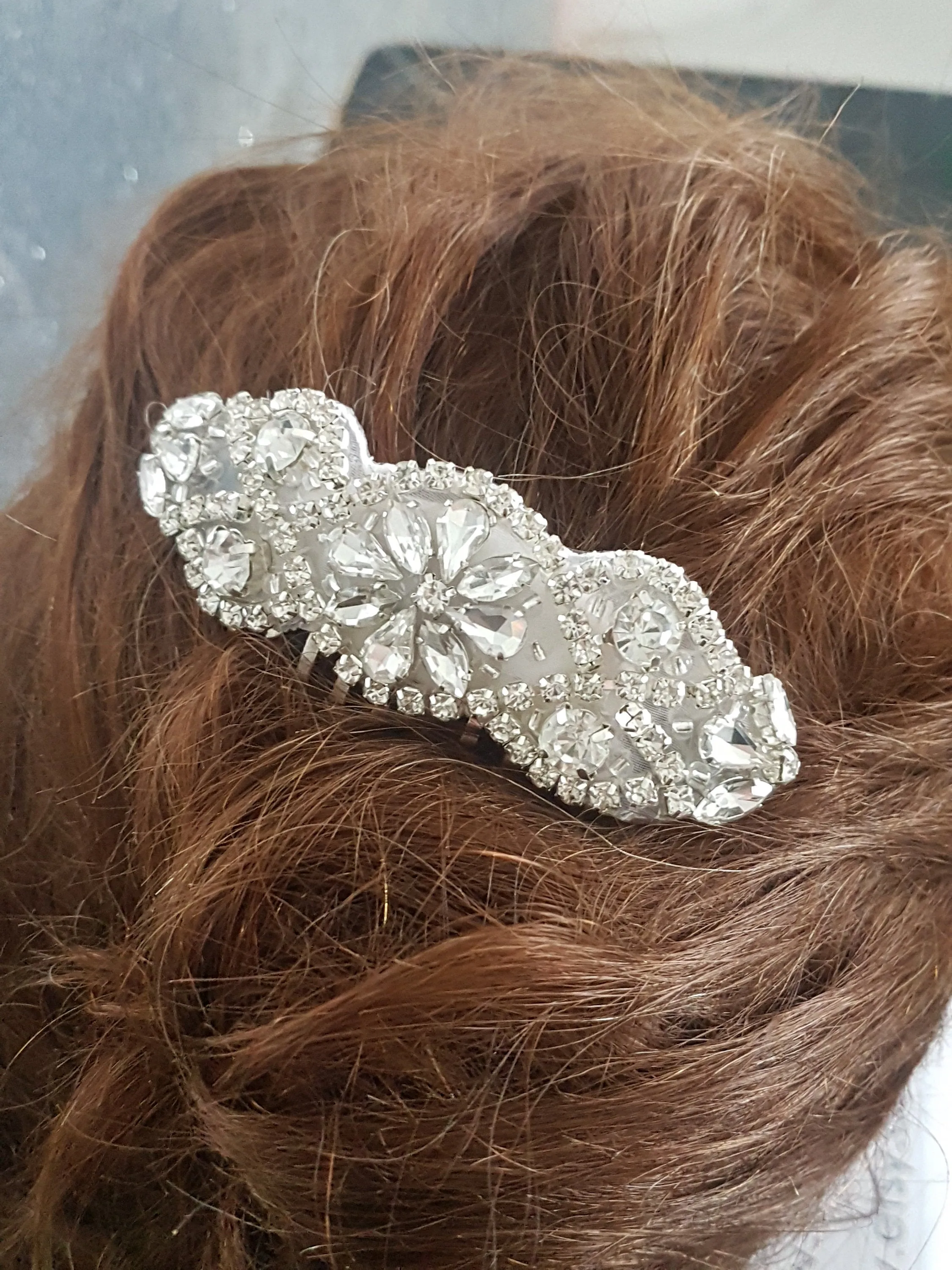 Vintage Glam hair comb, Art Deco, Crystal rhinestone  hairpiece,  Great Gatsby.