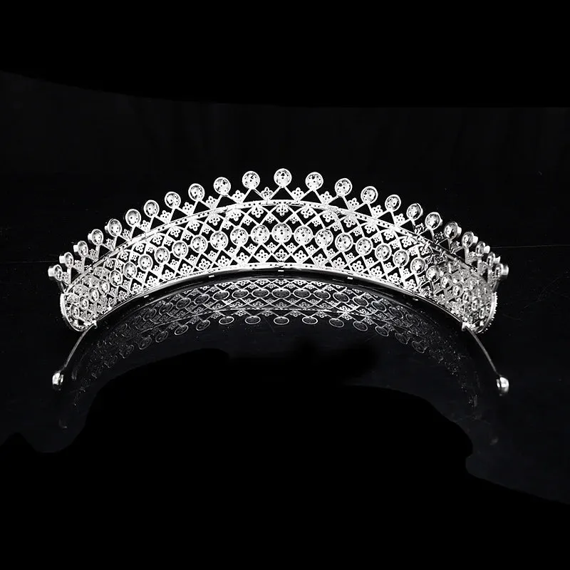 Vintage Luxury Cubic Zirconia Tiara Wedding Bridal Crown Jewelry Hair Accessory