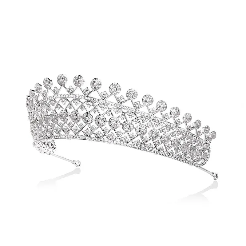 Vintage Luxury Cubic Zirconia Tiara Wedding Bridal Crown Jewelry Hair Accessory