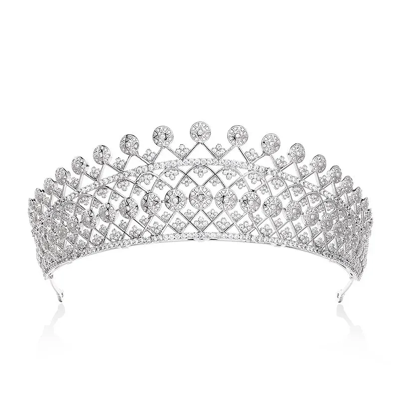 Vintage Luxury Cubic Zirconia Tiara Wedding Bridal Crown Jewelry Hair Accessory