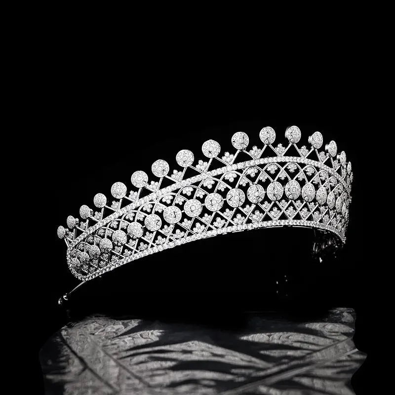 Vintage Luxury Cubic Zirconia Tiara Wedding Bridal Crown Jewelry Hair Accessory