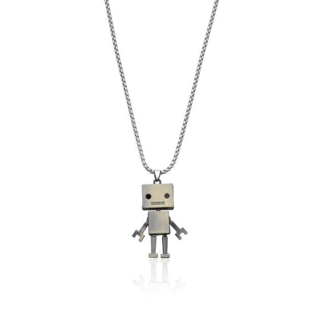 Vintage Metal Dinosaur Pendant Necklace Goth Chain Cute Cartoon Design Charm Choker Necklace for Women Cool HipHop Jewelry Neck