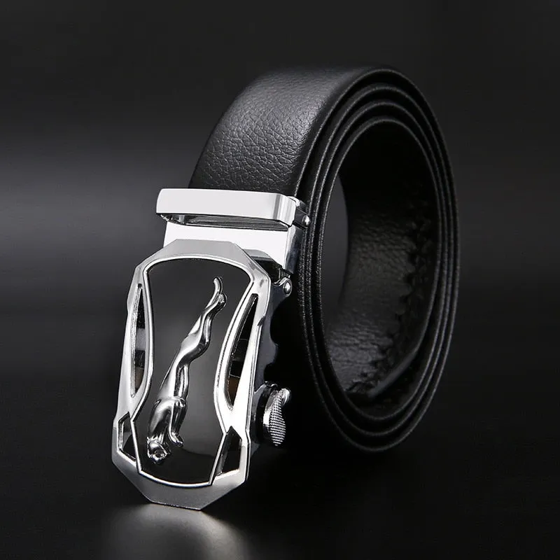 West Louis™ Automatic Buckle Leather Business Belt