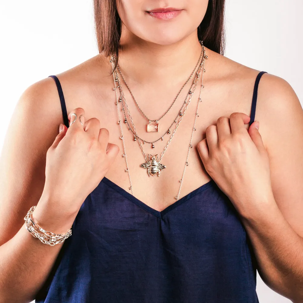 Window to the Soul Necklace in Clear Quartz and Silver