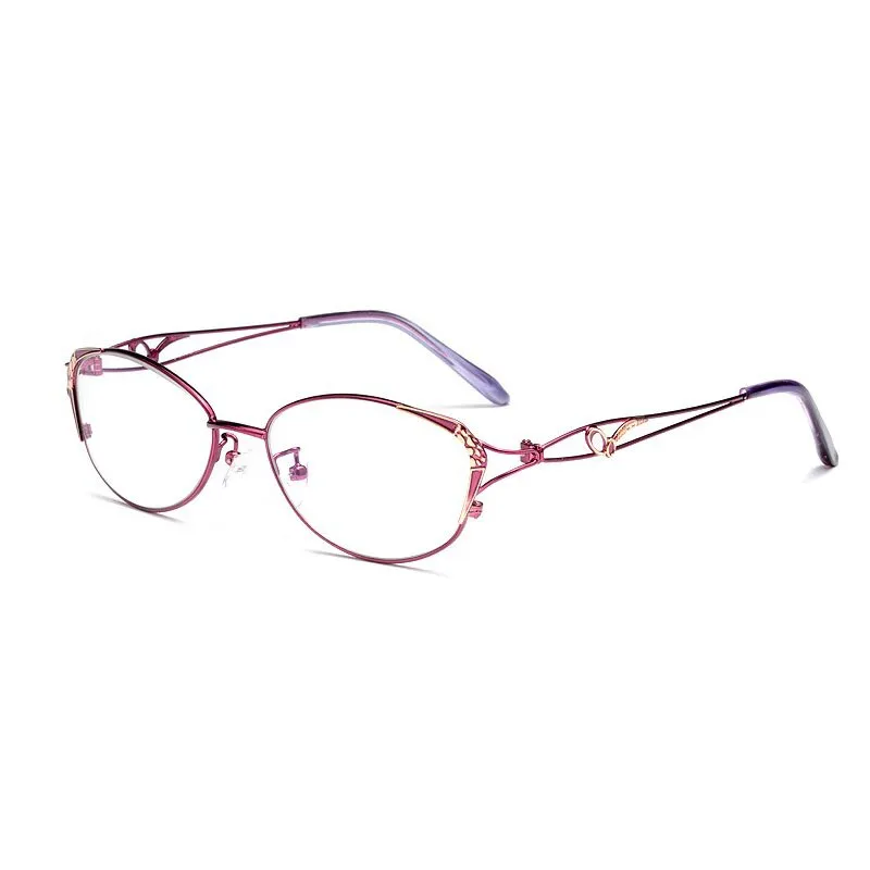 Women's Cat Eye Full Rim Reading Glasses 1.56 Index Anti Blue Light Lenses F2834