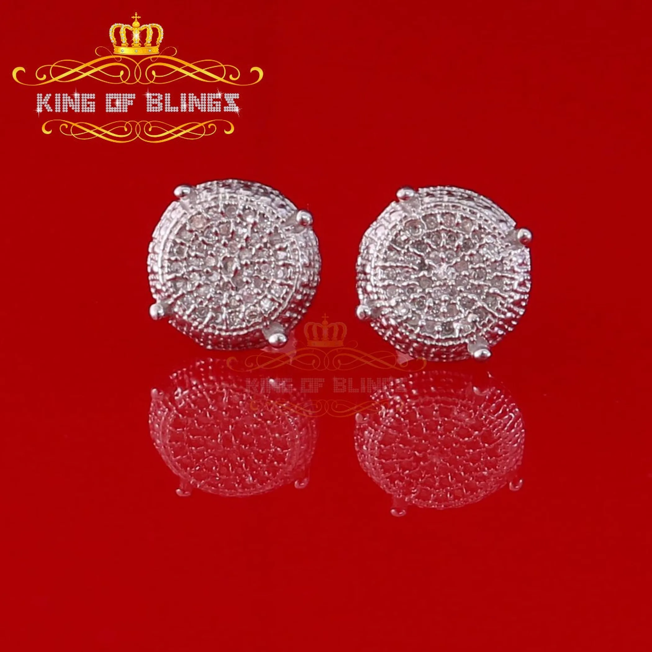 Women's stud in 925 Sterling Silver 0.15ct Round Diamond Stud Men's Earrings