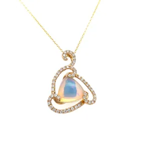 Yellow Gold Opal Necklace