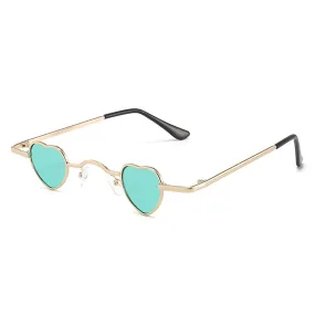 Zyral - Metal Heart Shaped Tinted Mini Color Pop Sunglasses